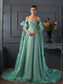Shoulder Sleeveless the Off A-Line/Princess Long Taffeta Dresses