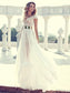 Short V-neck Lace A-Line/Princess Sleeves Floor-Length Chiffon Dresses