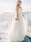 Gown Ball Sleeveless Sweetheart Train Sweep/Brush Tulle Wedding Dresses
