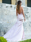 Sleeveless Silk like Spaghetti Satin Sheath/Column Straps Sweep/Brush Train Dresses